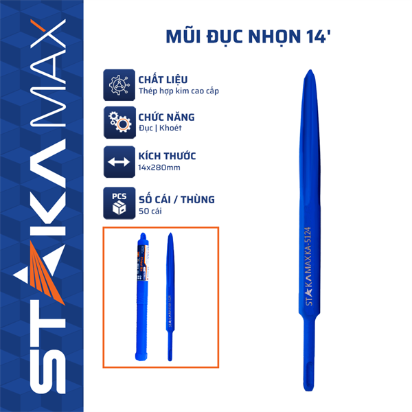 MŨI ĐỤC NHỌN 14′ STAKAMAX KA-5124