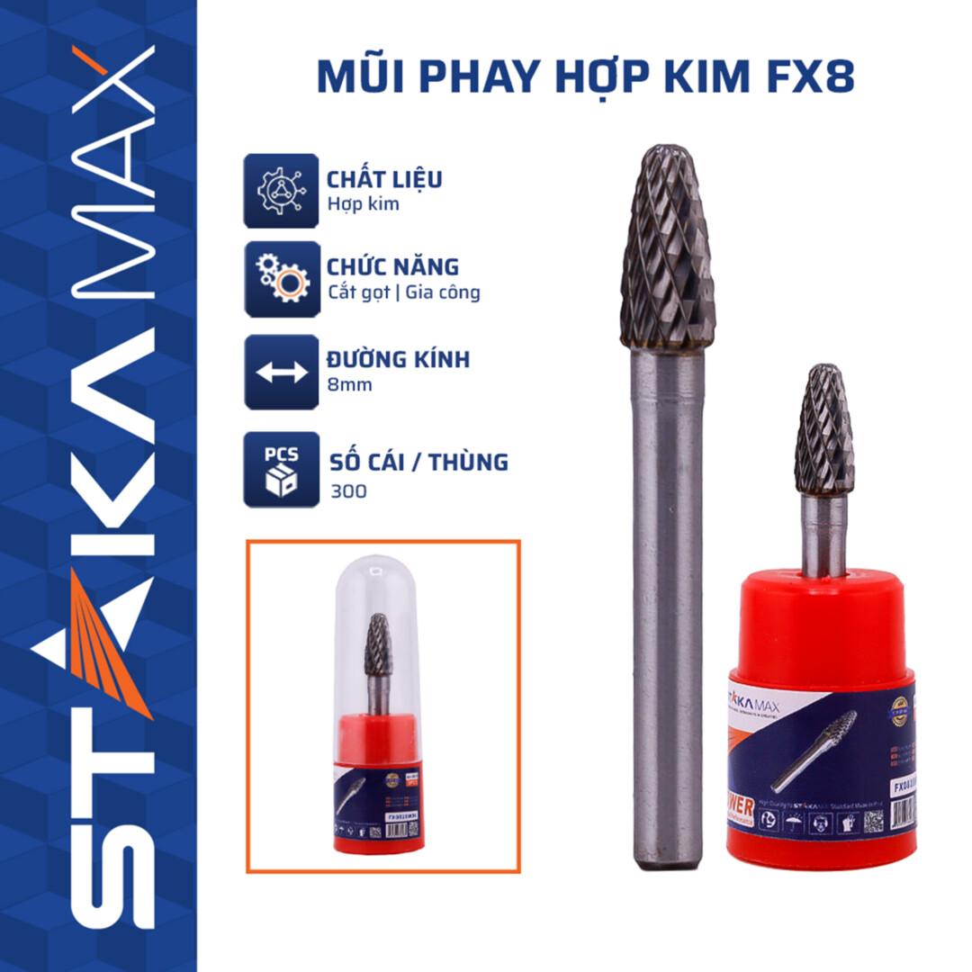 MŨI PHAY HỢP KIM FX8 STAKAMAX KA-6648