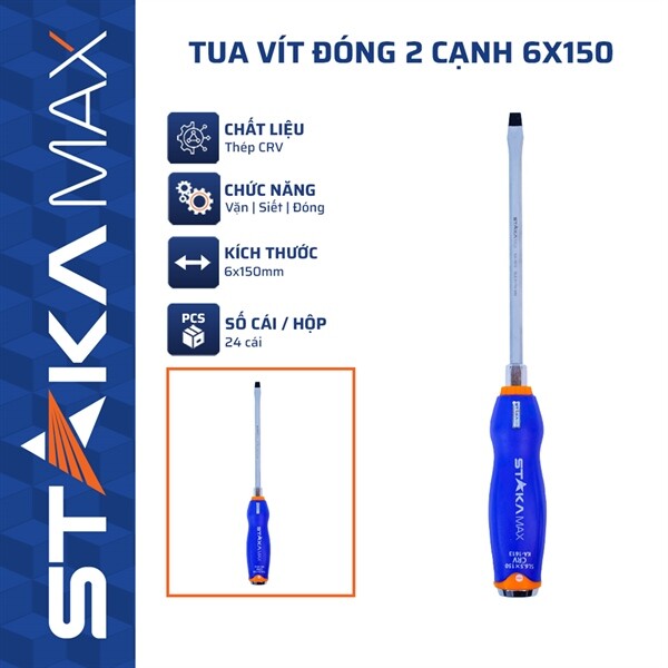 TUA VÍT ĐÓNG 2 CẠNH 6×150MM STAKAMAX KA-0932