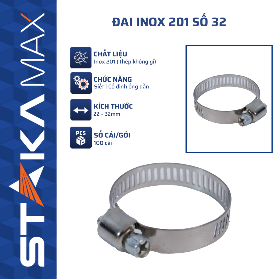 ĐAI INOX 201 SỐ 32 STAKAMAX KA-5705