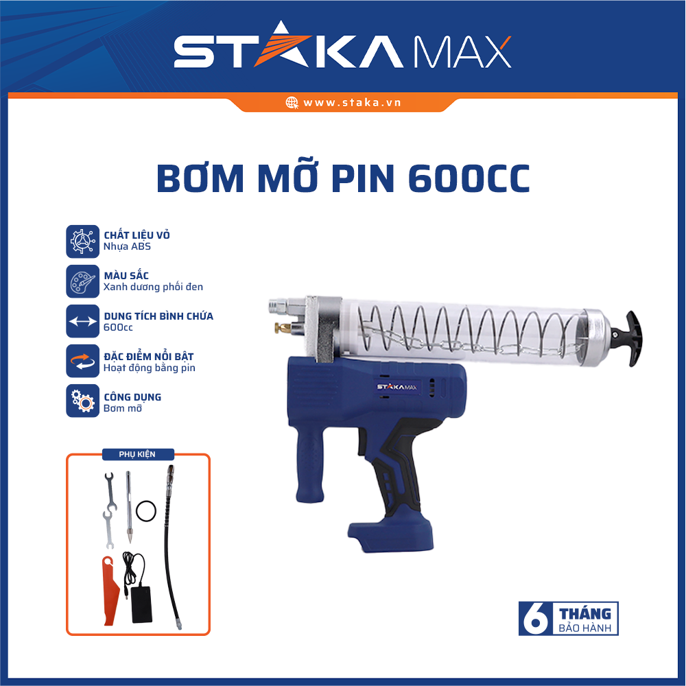 BƠM MỠ PIN 600CC STAKAMAX KA-4198
