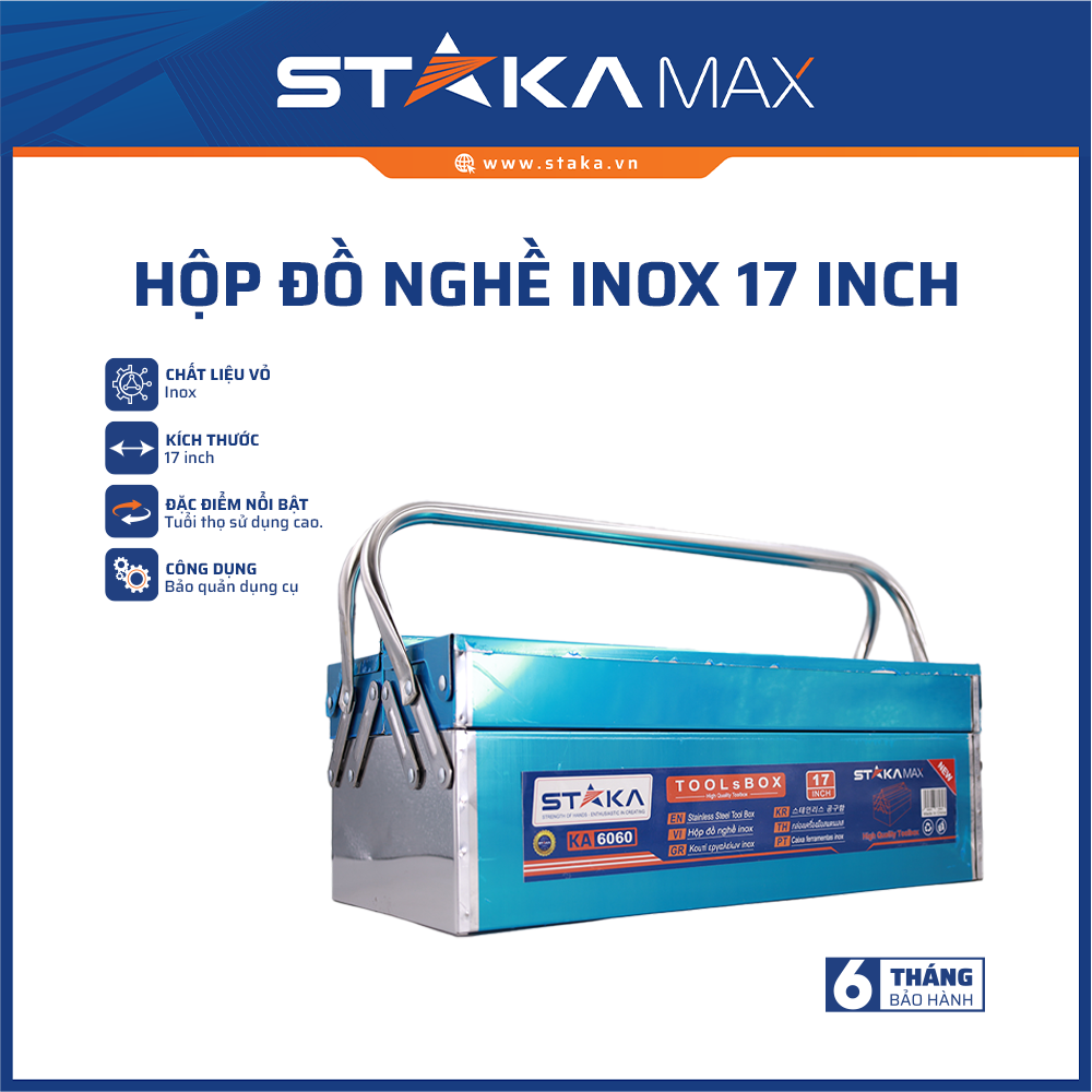 HỘP ĐỒ NGHỀ INOX 17 INCH STAKAMAX KA-6060