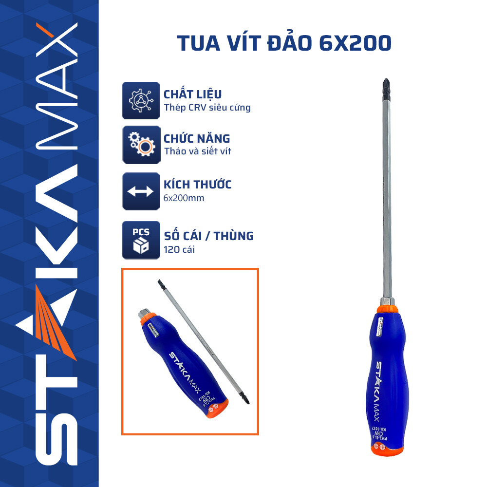 TUA VÍT ĐẢO 6X200MM STAKAMAX KA-0980