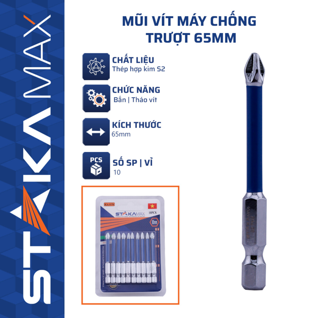 MŨI VÍT MÁY CHỐNG TRƯỢT 65MM STAKAMAX KA-1176