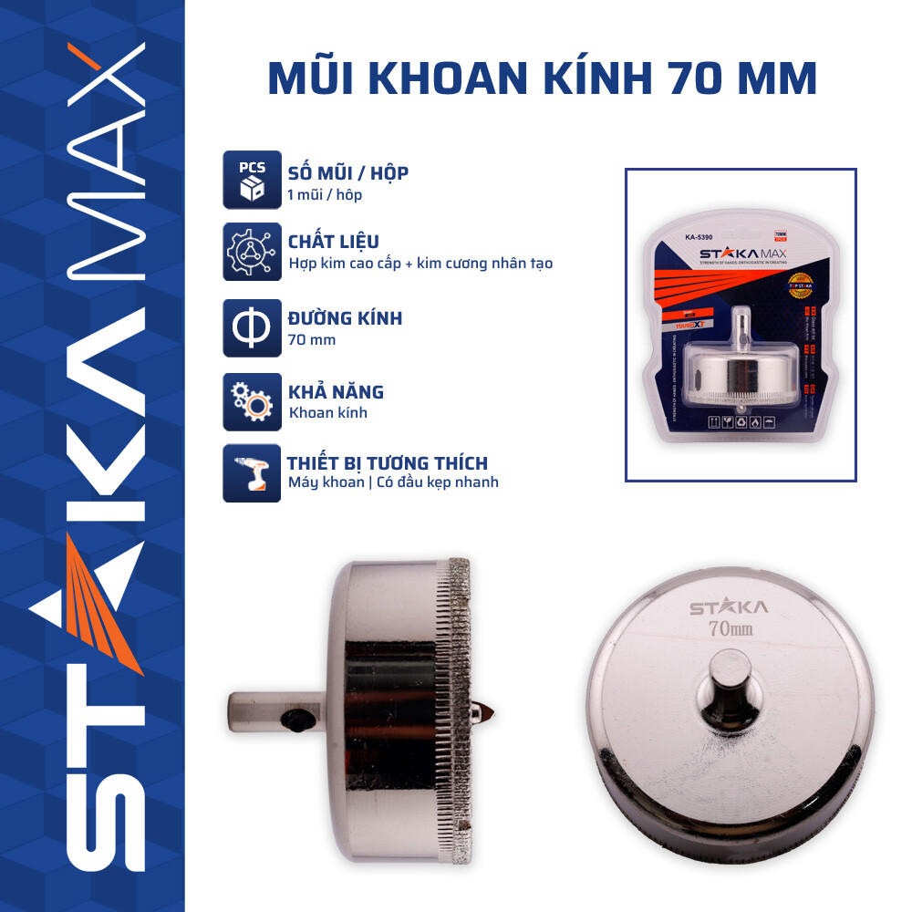 MŨI KHOAN KÍNH 70MM STAKAMAX KA-5390