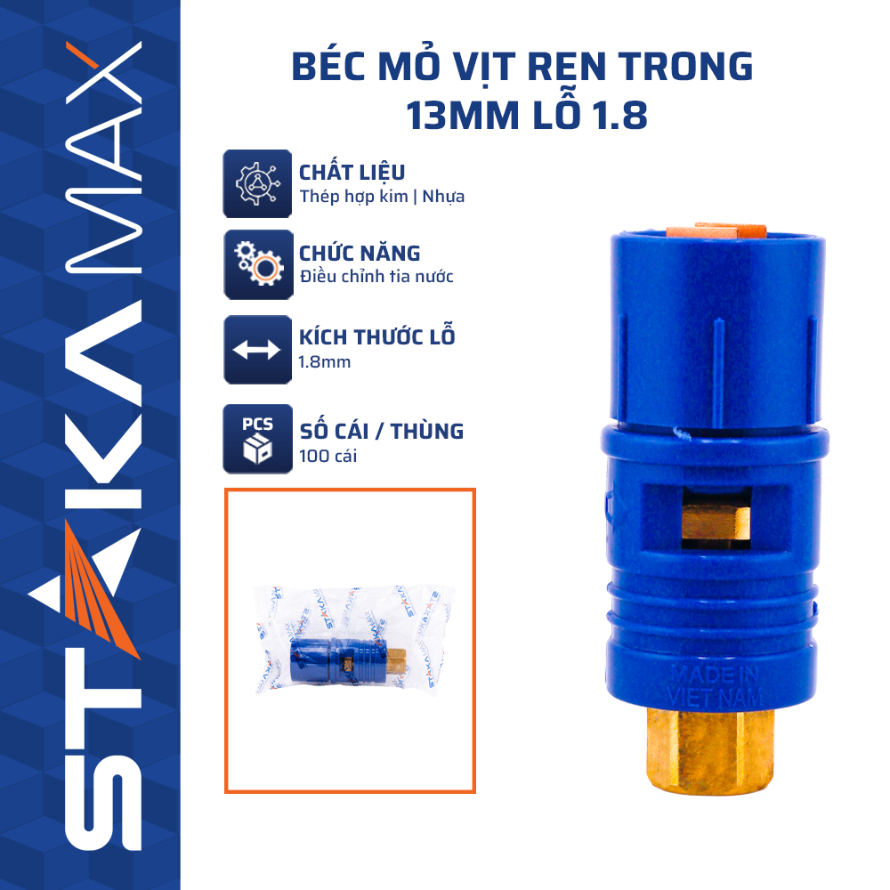 BÉC MỎ VỊT REN TRONG 13MM LỖ 1.8 STAKAMAX KA-3111