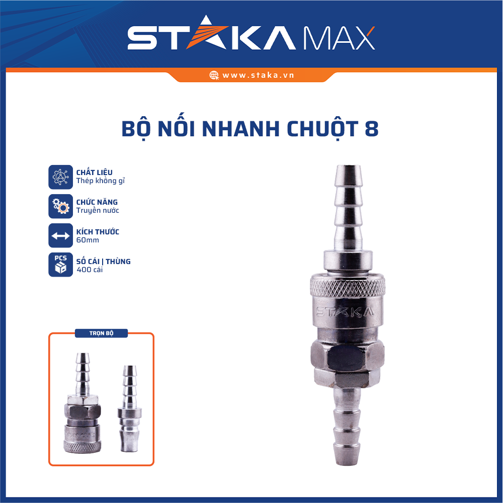 BỘ NỐI NHANH CHUỘT 8 STAKAMAX KA-3308