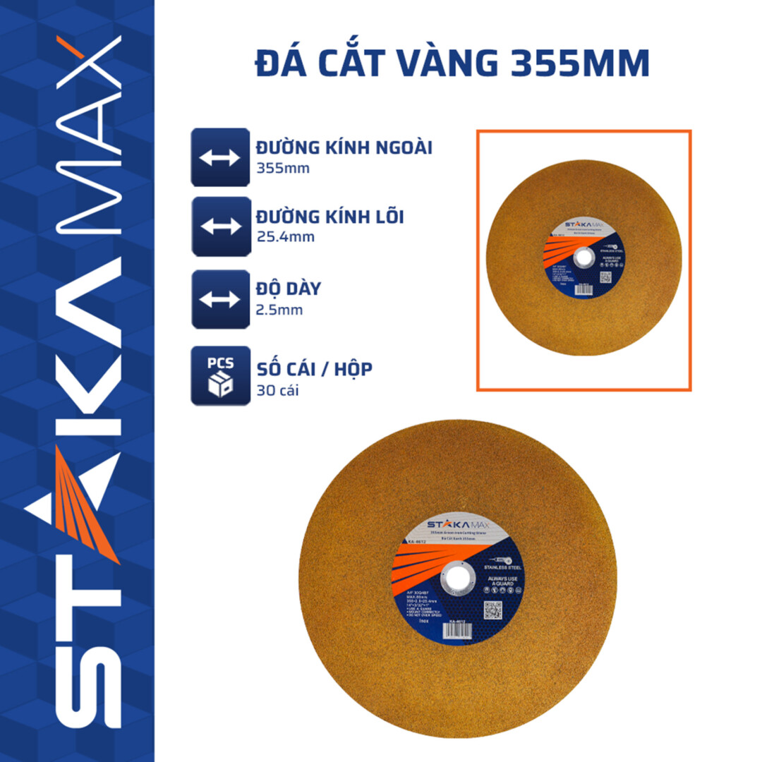 ĐÁ CẮT VÀNG 355MM STAKAMAX KA-4615