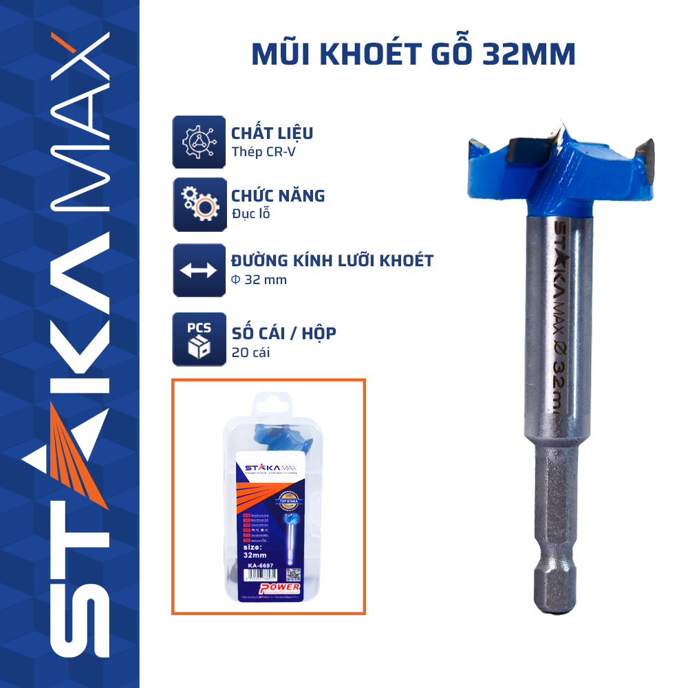 MŨI KHOÉT GỖ 32MM STAKAMAX KA-6697