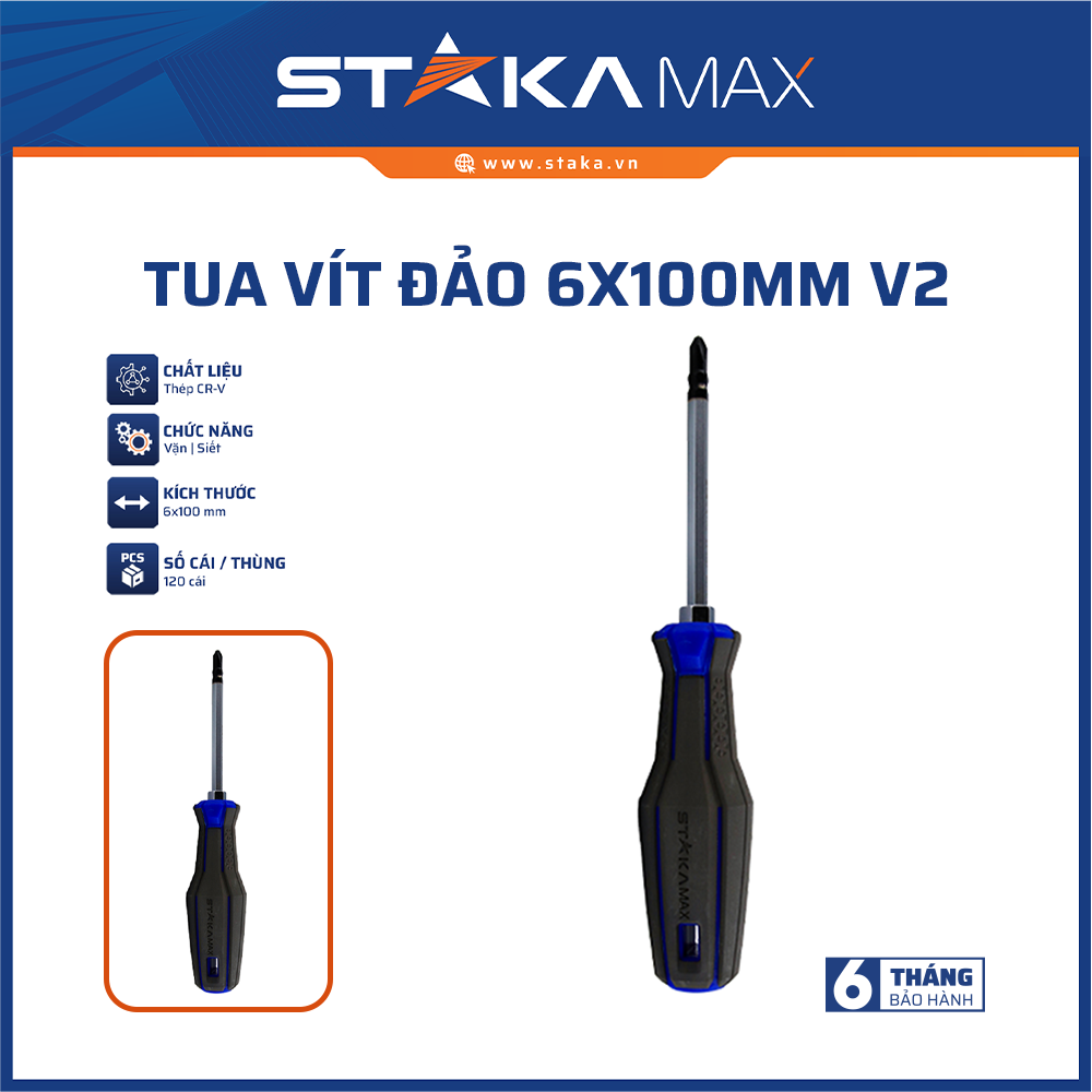 TUA VÍT ĐẢO 6X100MM V2 STAKAMAX KA-0982
