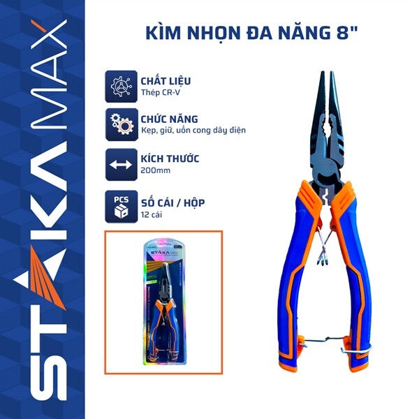 KÌM NHỌN ĐA NĂNG 8 INCH STAKAMAX KA-0401