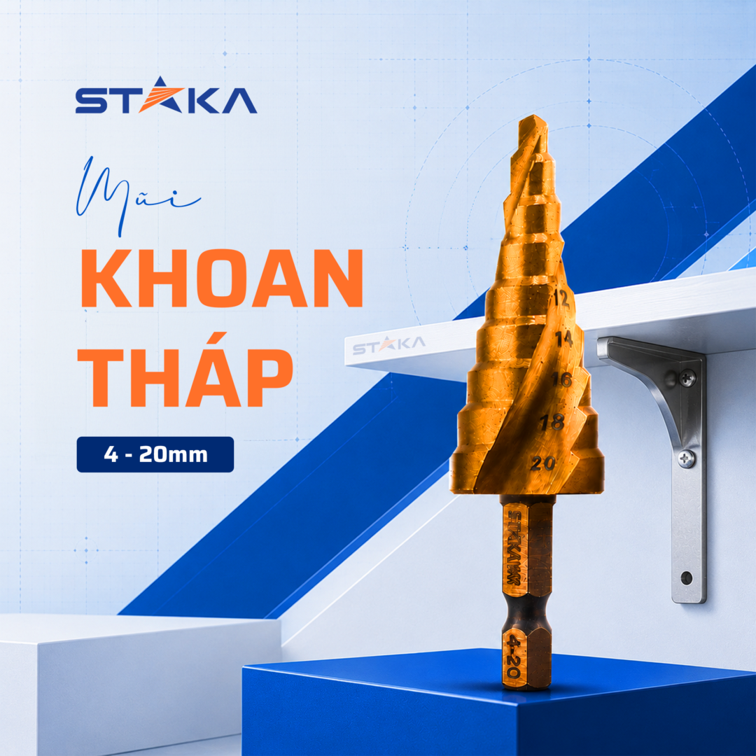 Mũi Khoan Tháp: 1 Cây Khoan Đủ 9 Kích Thước, Không Cần Đổi Mũi Liên Tục