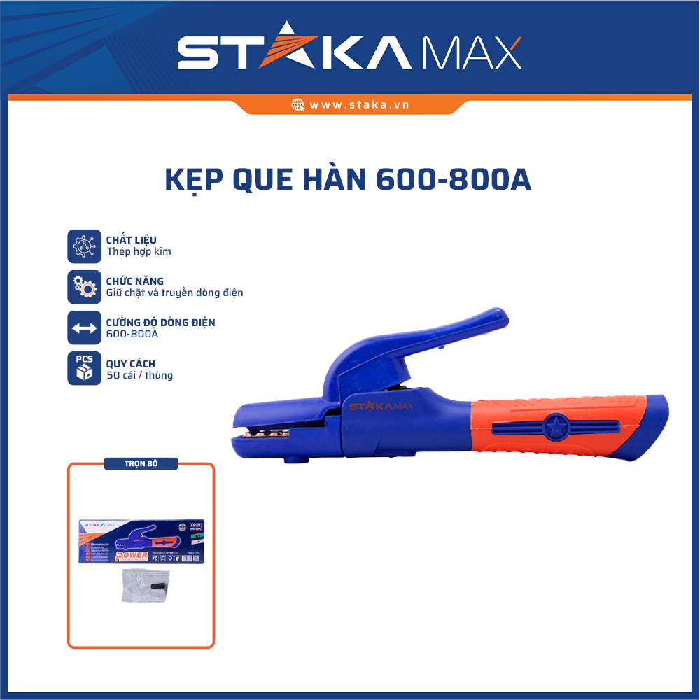 Kẹp que hàn 600-800A STAKAMAX (50C/T)