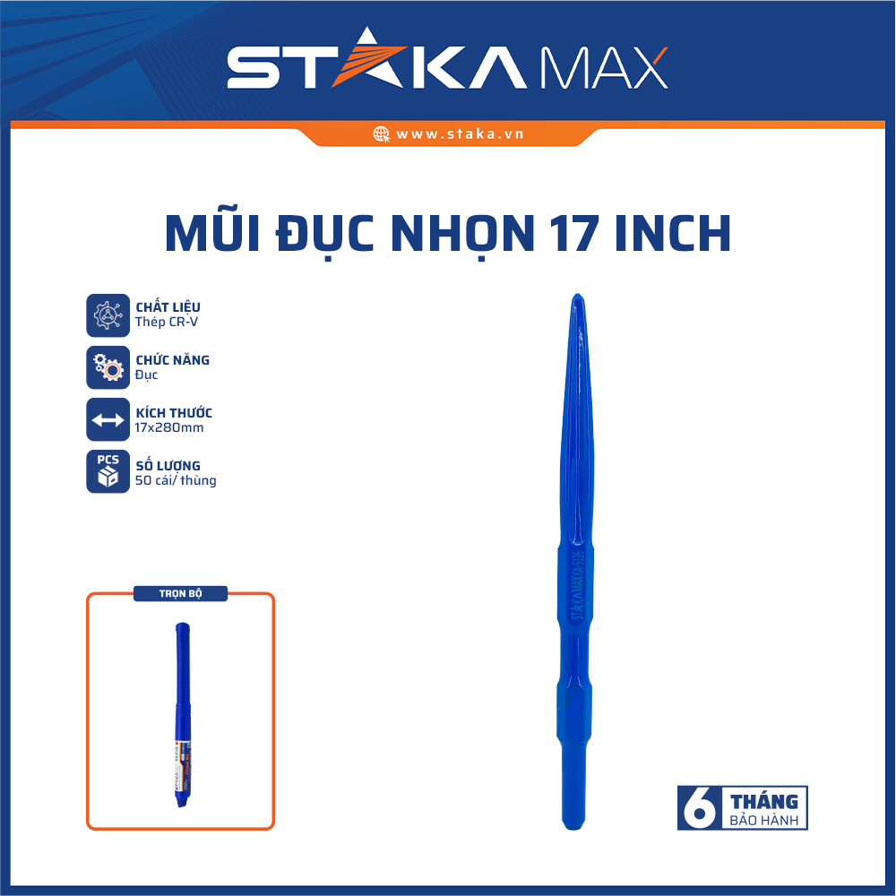Mũi đục nhọn 17 inch STAKAMAX (50C/T)