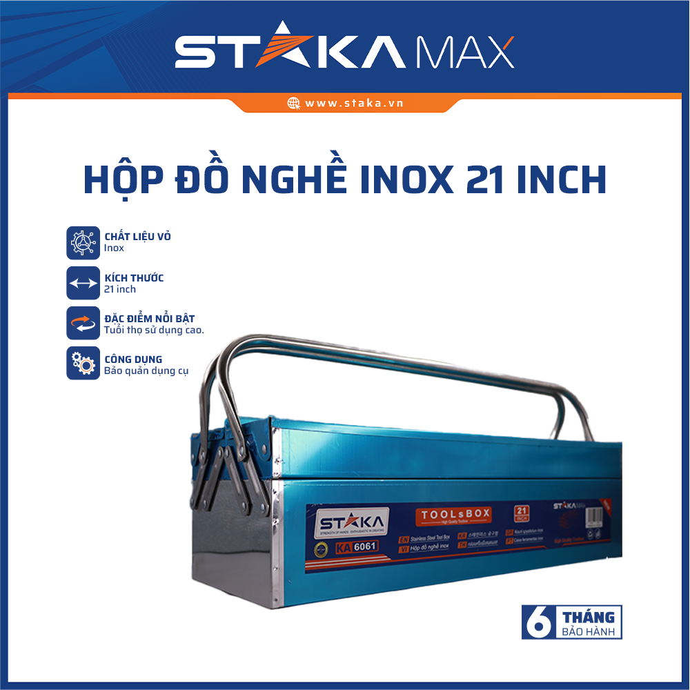 Hộp đồ nghề Inox 21 inch STAKAMAX (1C/H,6C/T)