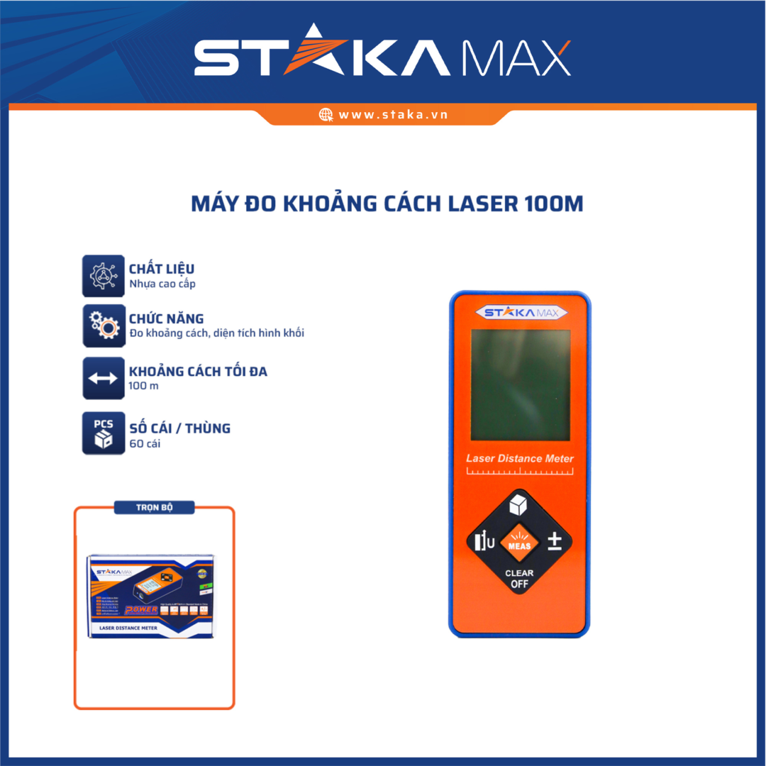 Máy đo khoảng cách laser 100m STAKAMAX(C/H, 60C/T)