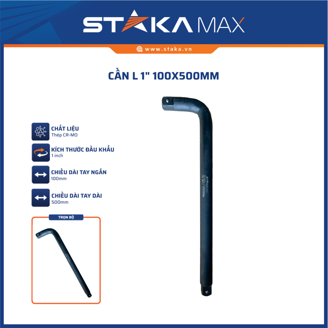 Cần L 1 inch 100x500mm STAKAMAX (10C/T)