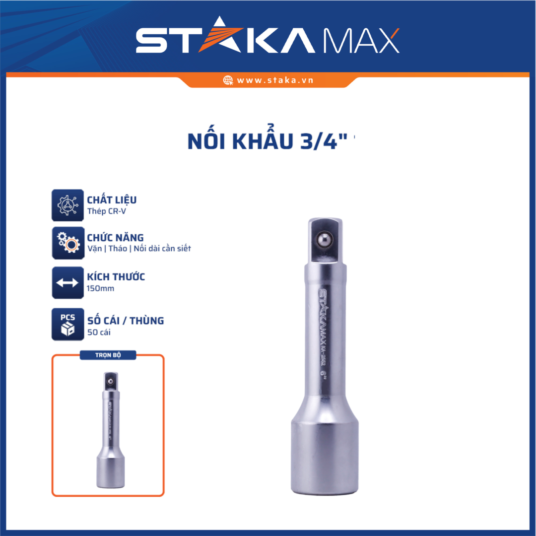 Nối khẩu 3/4 inch 150mm STAKAMAX (50C/T)